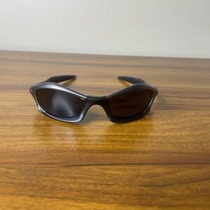 Oakley Splice Sunglasses Black Chrome w/ Black Iridium Lens VTG Rare Shield